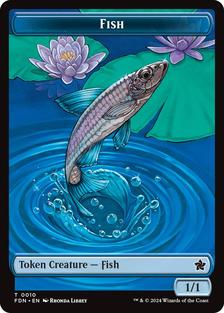 Faerie // Fish Doubled-Sided Token [Foundations Tokens] | PLUS EV GAMES 