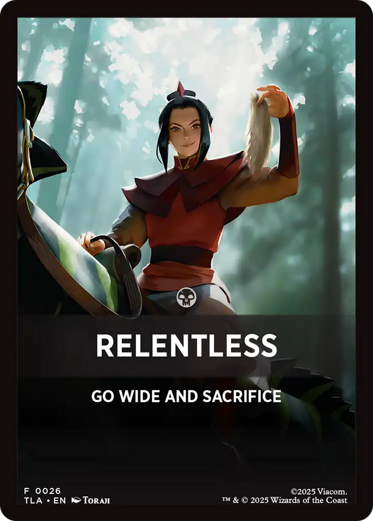 Relentless Theme Card [Avatar: The Last Airbender Tokens] | PLUS EV GAMES 