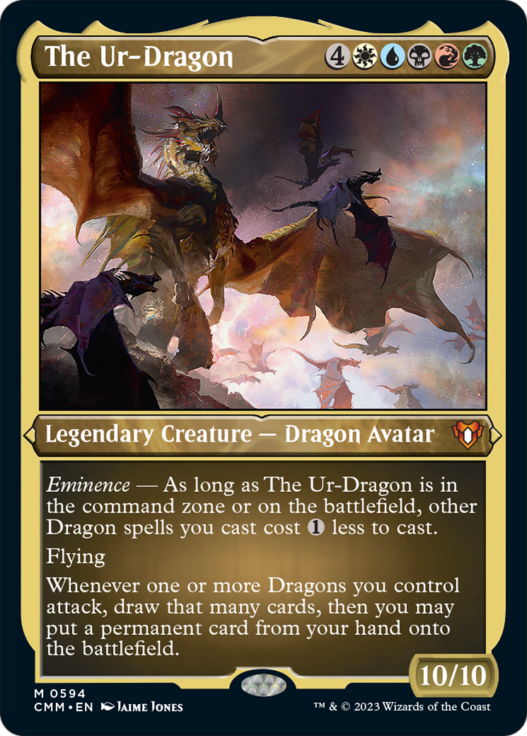 The Ur-Dragon (Foil Etched) [Commander Masters] | PLUS EV GAMES 