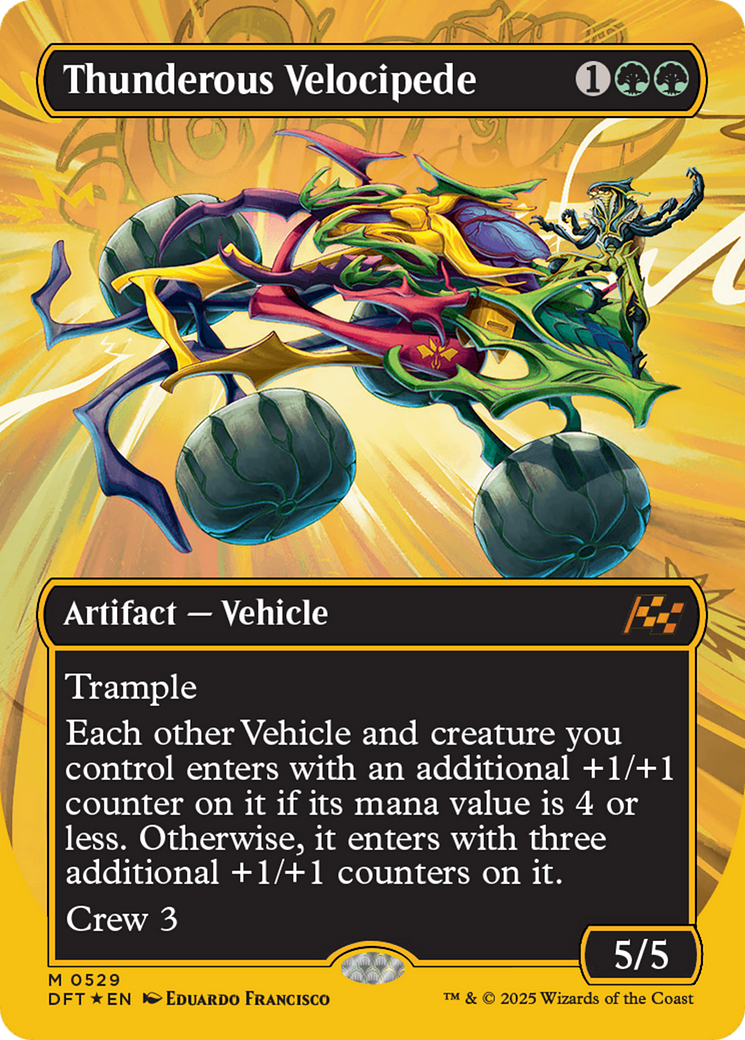 Thunderous Velocipede (Borderless) (First-Place Foil) [Aetherdrift] | PLUS EV GAMES 