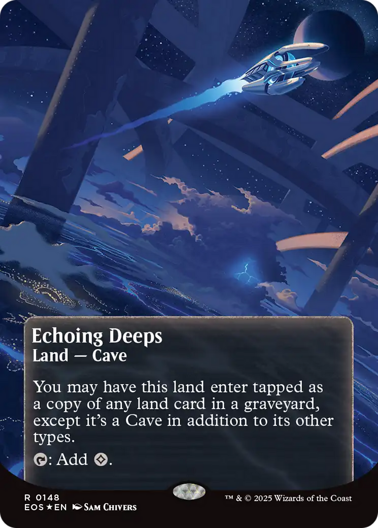 Echoing Deeps (0148) (Borderless) (Galaxy Foil) [Edge of Eternities: Stellar Sights] | PLUS EV GAMES 
