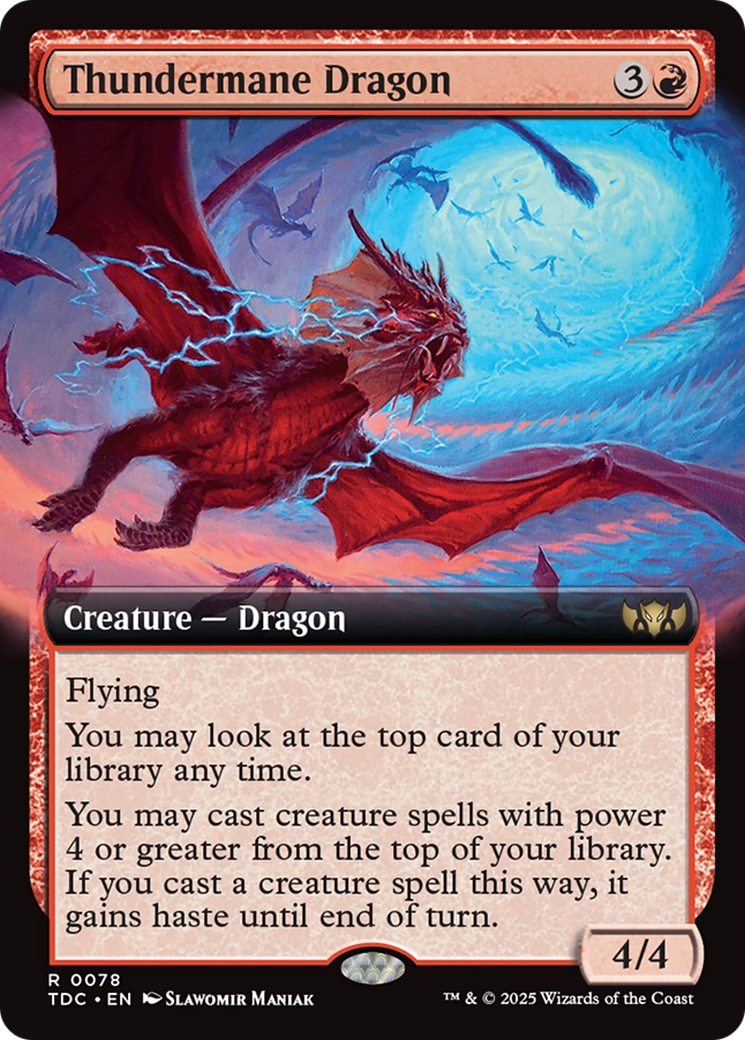 Thundermane Dragon (Extended Art) [Tarkir: Dragonstorm Commander] | PLUS EV GAMES 