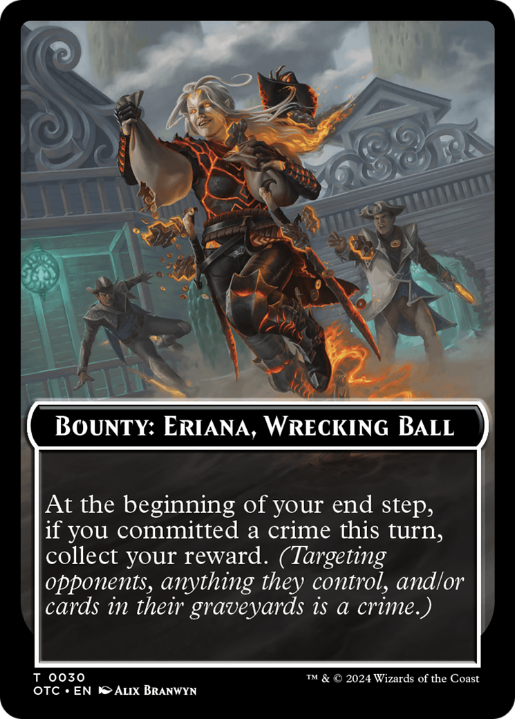 Bounty: Eriana, Wrecking Ball // Bounty Rules Double-Sided Token [Outlaws of Thunder Junction Commander Tokens] | PLUS EV GAMES 