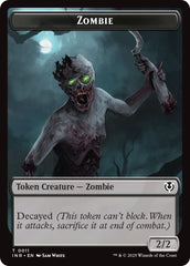 Zombie (0011) // Zombie (0012) Double-Sided Token [Innistrad Remastered Tokens] | PLUS EV GAMES 