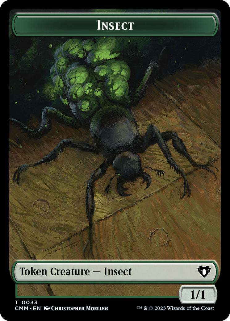 Spirit (0010) // Insect Double-Sided Token [Commander Masters Tokens] | PLUS EV GAMES 