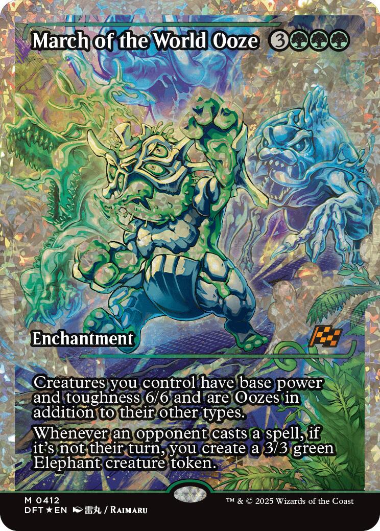 March of the World Ooze (Showcase Fracture Foil) (Japanese) [Aetherdrift] | PLUS EV GAMES 