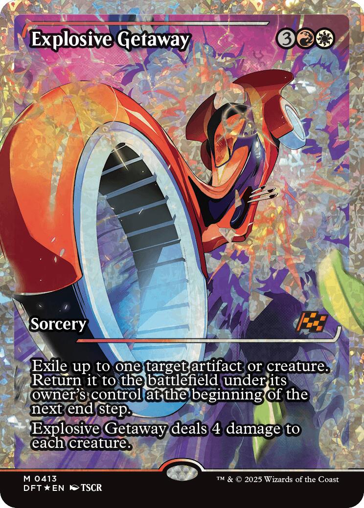Explosive Getaway (Showcase Fracture Foil) (Japanese) [Aetherdrift] | PLUS EV GAMES 