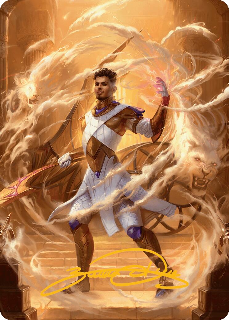 Basri, Tomorrow's Champion Art Card (Gold-Stamped Signature) [Aetherdrift Art Series] | PLUS EV GAMES 