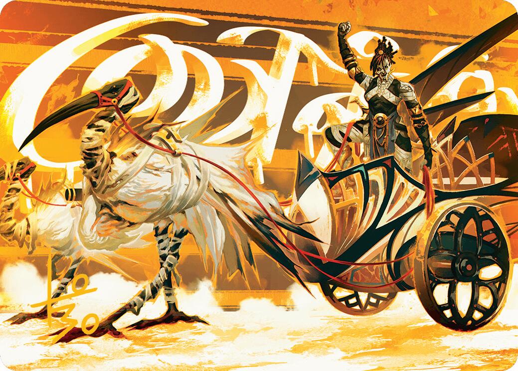 Skyseer's Chariot Art Card (Gold-Stamped Signature) [Aetherdrift Art Series] | PLUS EV GAMES 