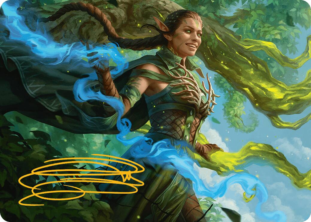 Nissa, Worldsoul Speaker Art Card (Gold-Stamped Signature) [Aetherdrift Art Series] | PLUS EV GAMES 