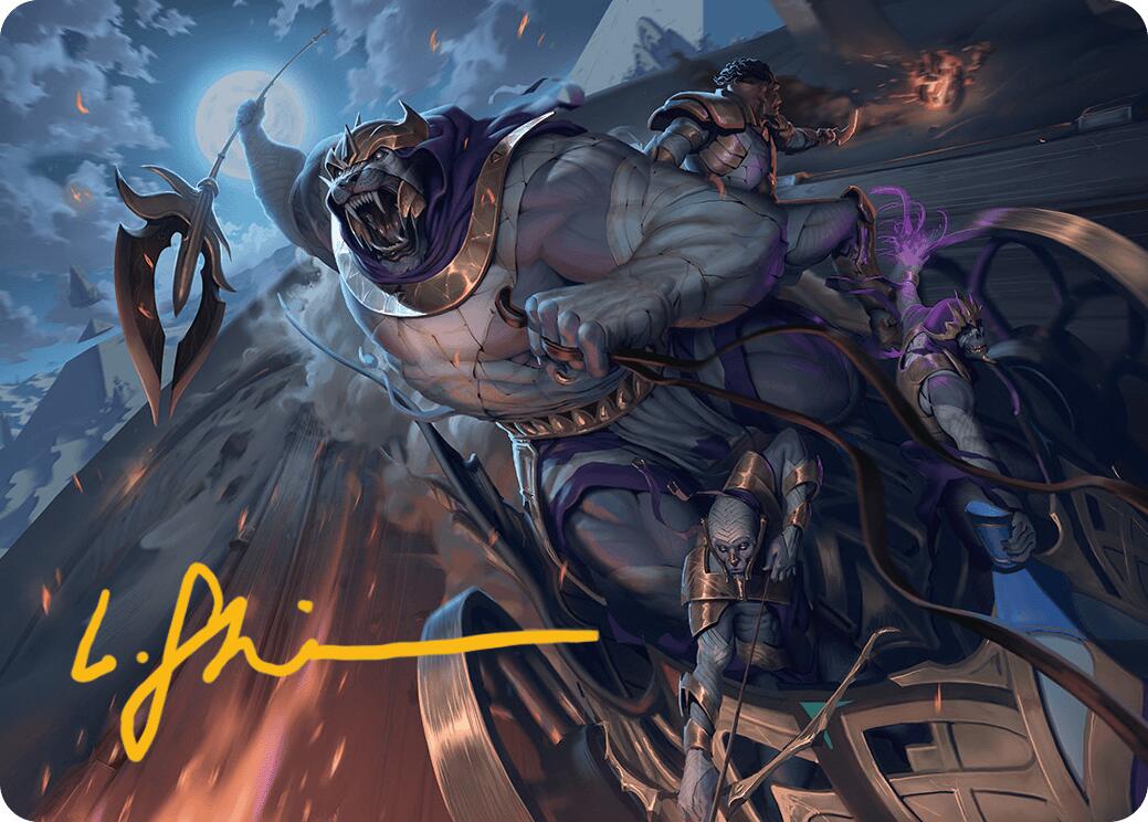 Zahur, Glory's Past Art Card (Gold-Stamped Signature) [Aetherdrift Art Series] | PLUS EV GAMES 