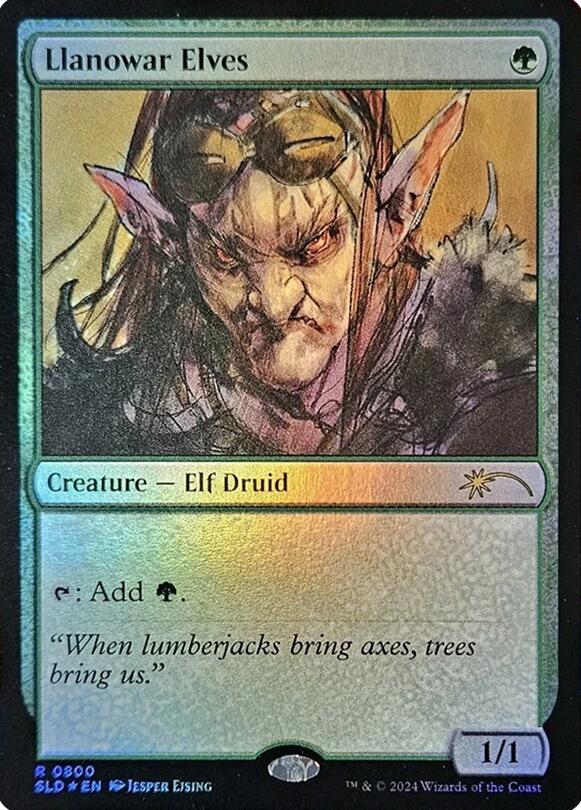 Llanowar Elves (0800) (Rainbow Foil) [Secret Lair Drop Series] | PLUS EV GAMES 