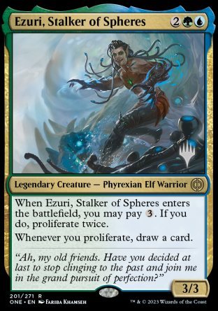 Ezuri, Stalker of Spheres (Promo Pack) [Phyrexia: All Will Be One Promos] | PLUS EV GAMES 