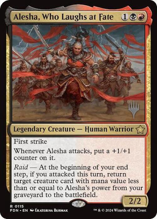 Alesha, Who Laughs at Fate (Promo Pack) [Foundations Promos] | PLUS EV GAMES 