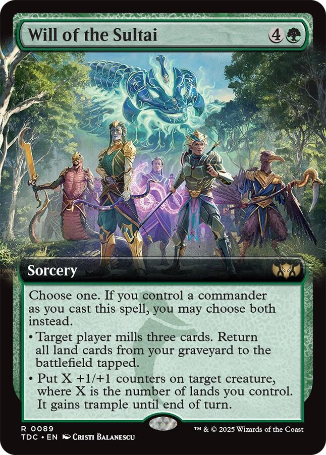 Will of the Sultai (Extended Art) [Tarkir: Dragonstorm Commander] | PLUS EV GAMES 