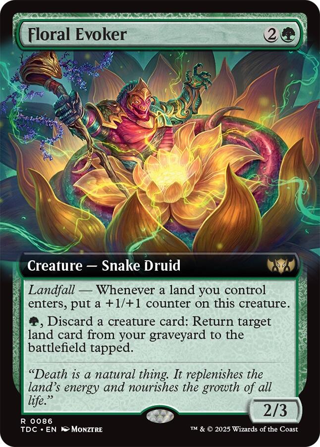 Floral Evoker (Extended Art) [Tarkir: Dragonstorm Commander] | PLUS EV GAMES 