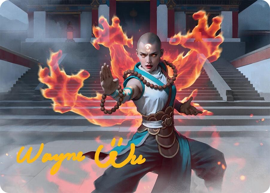 Flamehold Grappler Art Card (24/54) (Gold-Stamped Signature) [Tarkir: Dragonstorm Art Series] | PLUS EV GAMES 