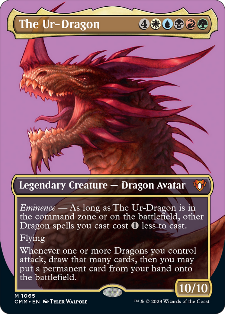 The Ur-Dragon (Borderless Textured Foil Frame Break) [Commander Masters] | PLUS EV GAMES 