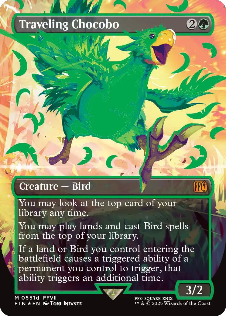 Traveling Chocobo (Borderless) (Neon Ink Green) [FINAL FANTASY] | PLUS EV GAMES 