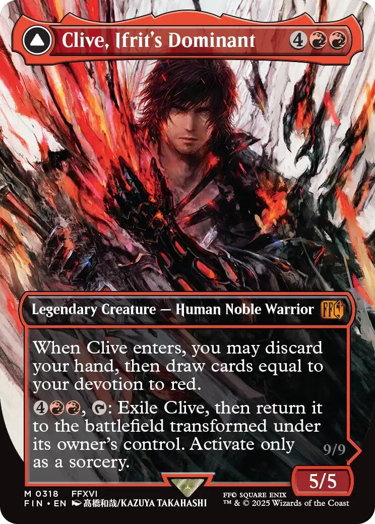 Clive, Ifrit's Dominant // Ifrit, Warden of Inferno (Borderless) (0318) [FINAL FANTASY] | PLUS EV GAMES 