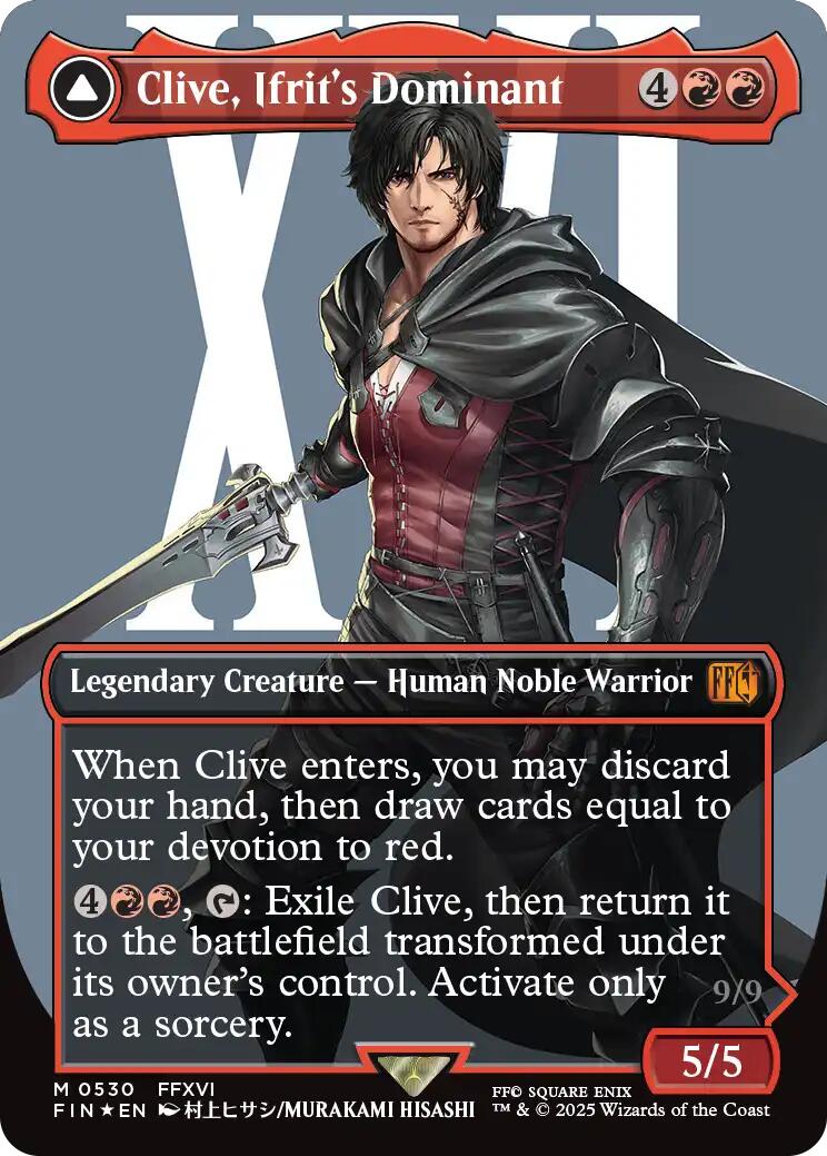 Clive, Ifrit's Dominant // Ifrit, Warden of Inferno (Borderless) (Surge Foil) [FINAL FANTASY] | PLUS EV GAMES 