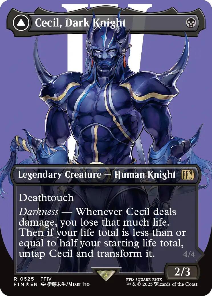 Cecil, Dark Knight // Cecil, Redeemed Paladin (Borderless) (Surge Foil) [FINAL FANTASY] | PLUS EV GAMES 