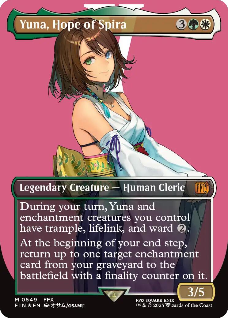 Yuna, Hope of Spira (Borderless) (Surge Foil) [FINAL FANTASY] | PLUS EV GAMES 