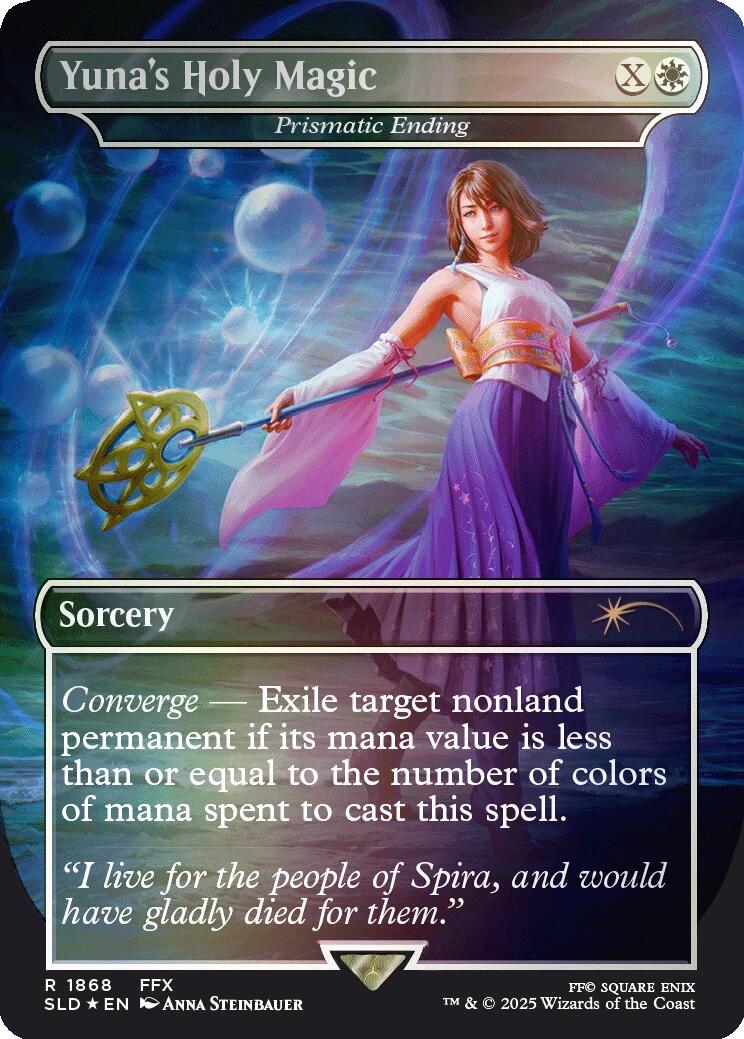 Yuna's Holy Magic - Prismatic Ending (Rainbow Foil) [Secret Lair Drop Series] | PLUS EV GAMES 