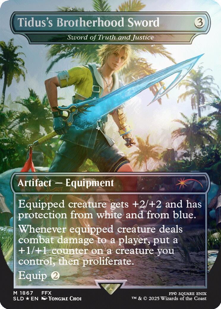 Tidus's Brotherhood Sword - Sword of Truth and Justice (Rainbow Foil) [Secret Lair Drop Series] | PLUS EV GAMES 