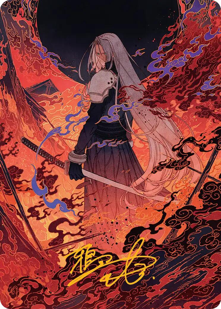 Nibelheim Aflame Art Card (Gold-Stamped Signature) [FINAL FANTASY Art Series] | PLUS EV GAMES 