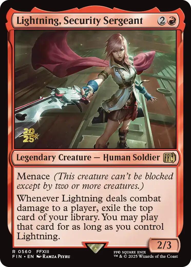 Lightning, Security Sergeant [FINAL FANTASY Prerelease Promo] | PLUS EV GAMES 