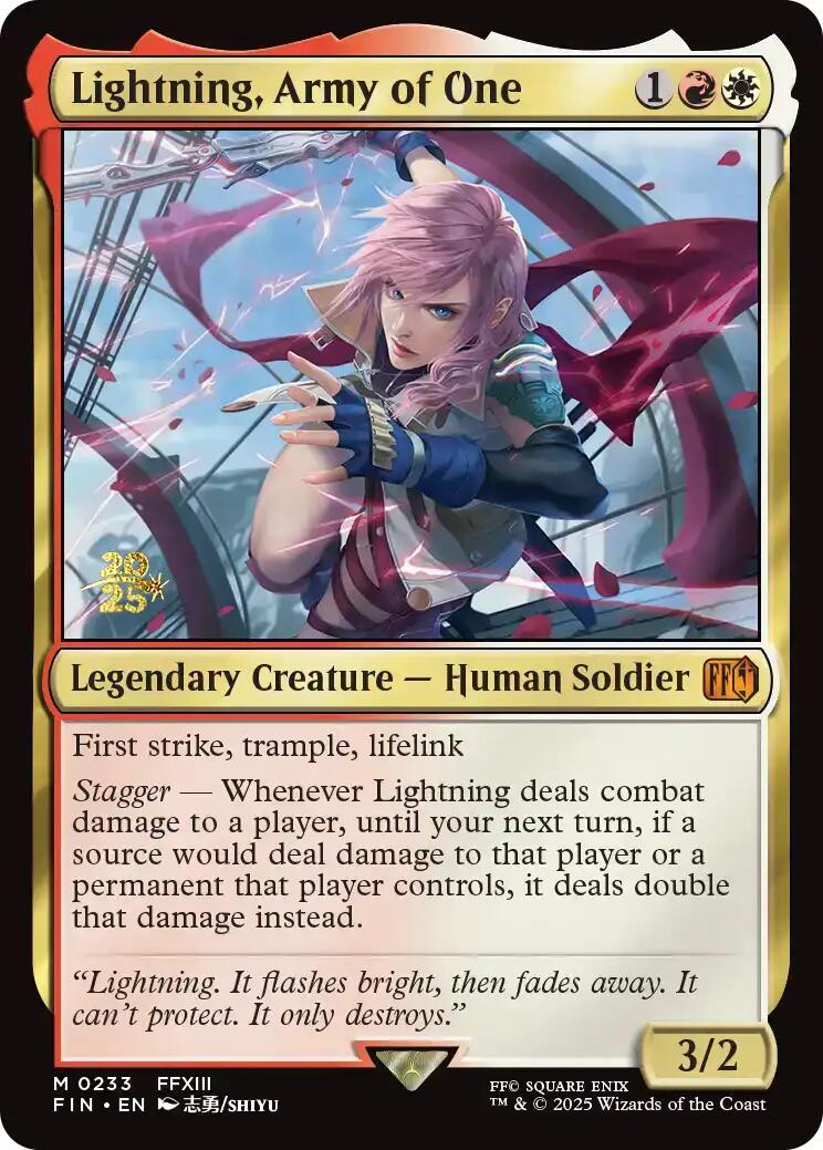 Lightning, Army of One [FINAL FANTASY Prerelease Promo] | PLUS EV GAMES 