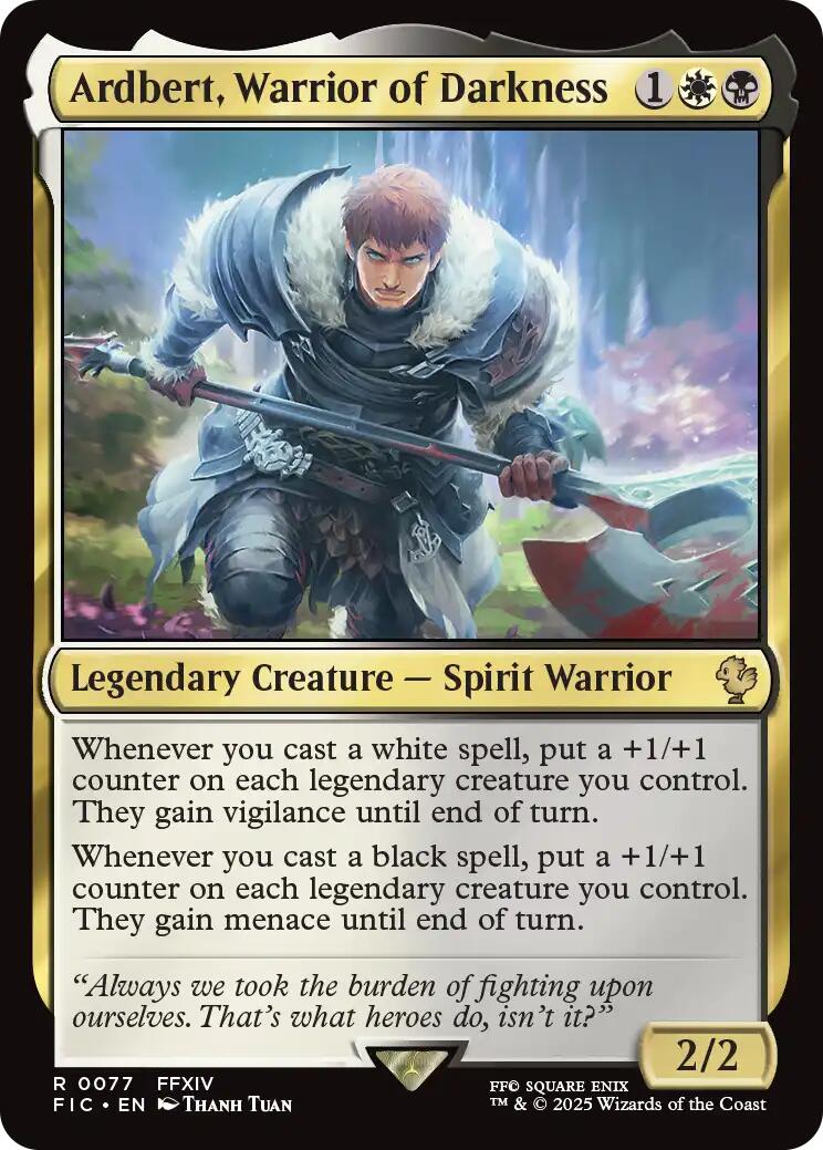 Ardbert, Warrior of Darkness (Surge Foil) [FINAL FANTASY Commander] | PLUS EV GAMES 