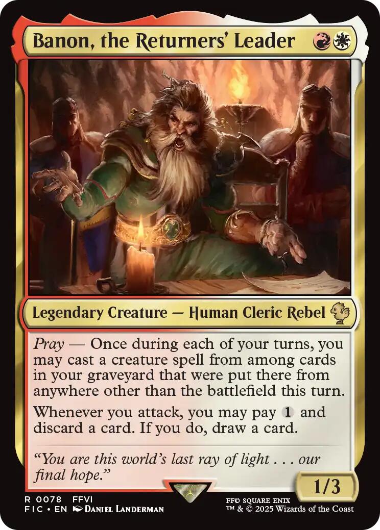 Banon, the Returners' Leader (Surge Foil) [FINAL FANTASY Commander] | PLUS EV GAMES 