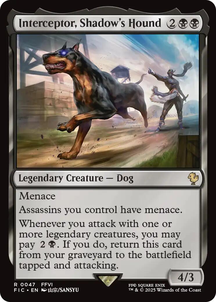 Interceptor, Shadow's Hound (Surge Foil) [FINAL FANTASY Commander] | PLUS EV GAMES 