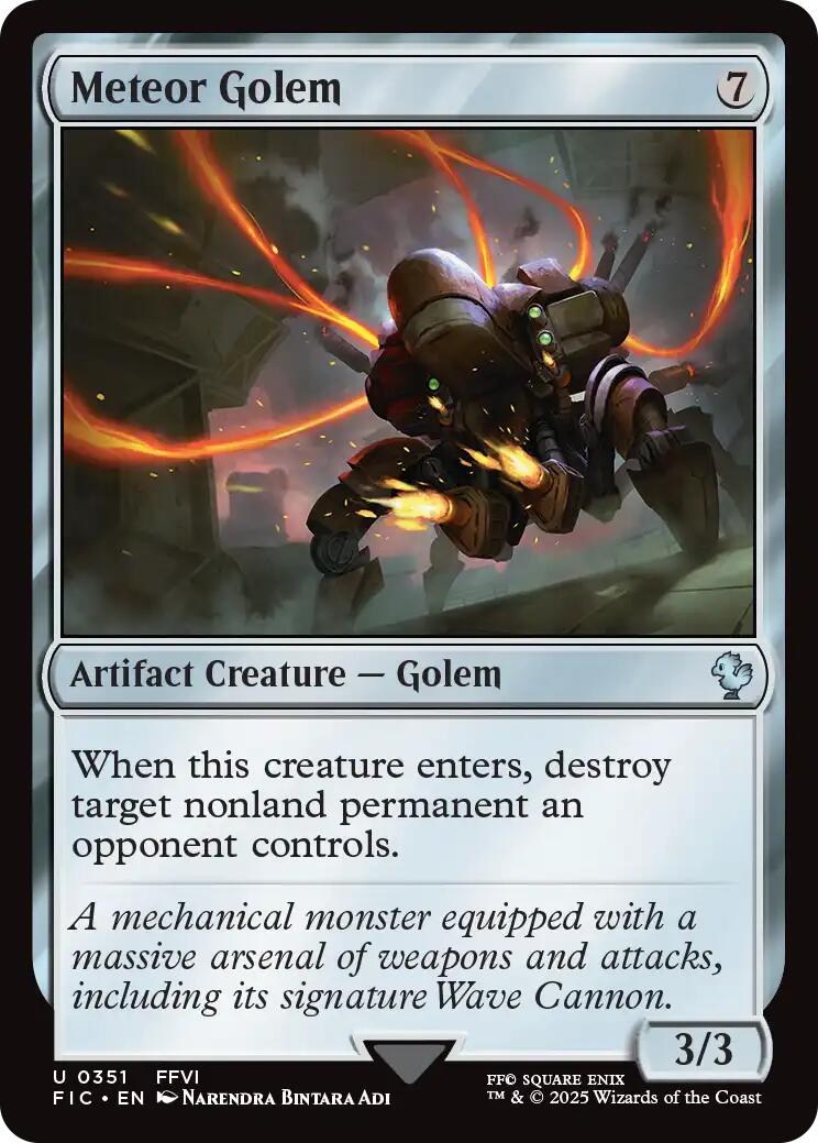 Meteor Golem (Surge Foil) [FINAL FANTASY Commander] | PLUS EV GAMES 