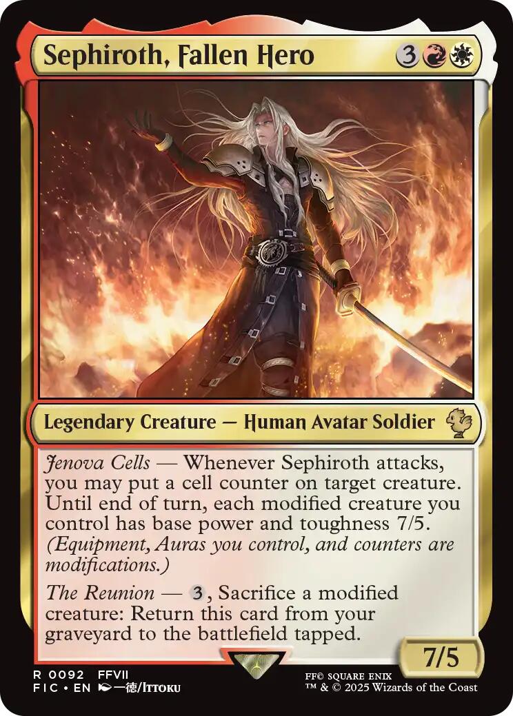Sephiroth, Fallen Hero (Surge Foil) [FINAL FANTASY Commander] | PLUS EV GAMES 