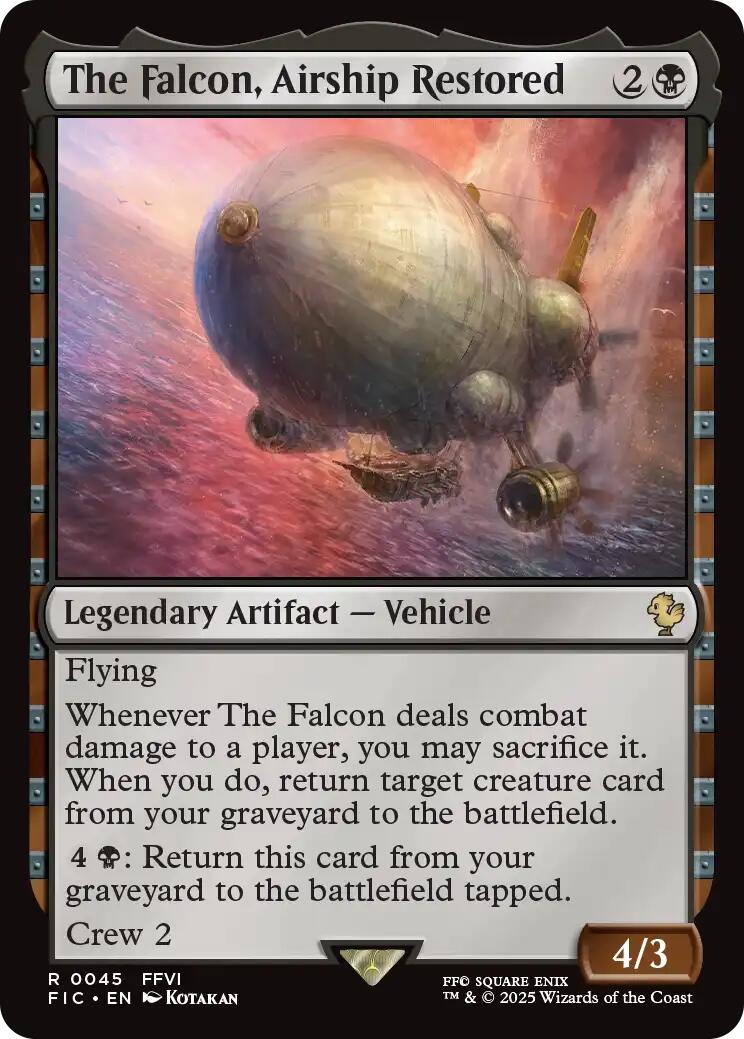 The Falcon, Airship Restored (Surge Foil) [FINAL FANTASY Commander] | PLUS EV GAMES 