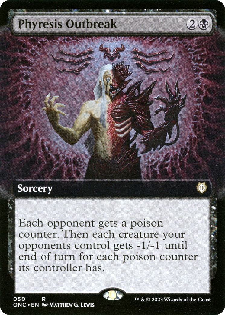 Phyresis Outbreak (Extended Art) [Phyrexia: All Will Be One Commander] | PLUS EV GAMES 