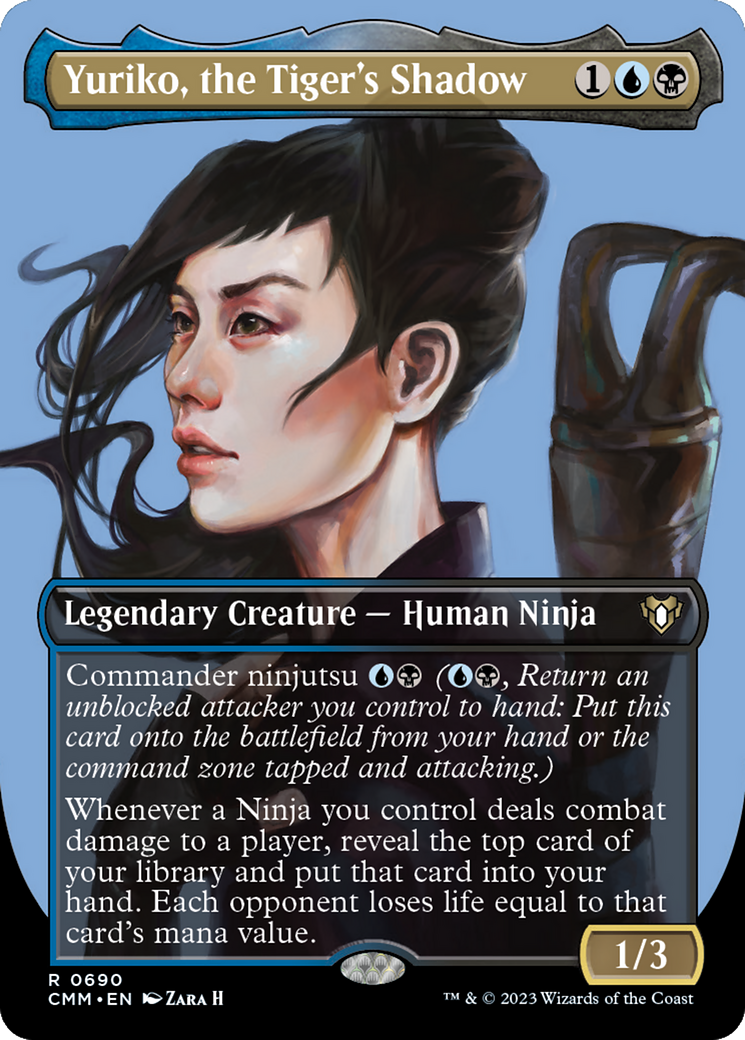 Yuriko, the Tiger's Shadow (Borderless Profile) [Commander Masters] | PLUS EV GAMES 