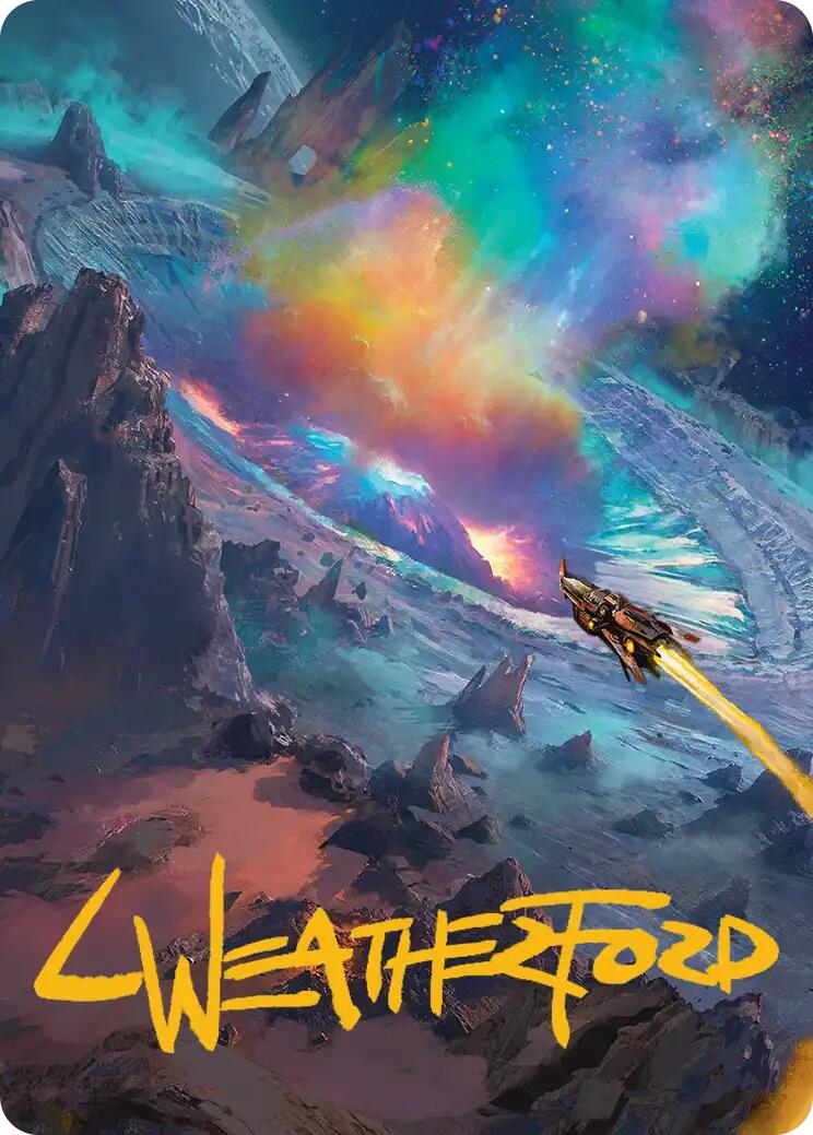 Meteor Crater Art Card (Gold-Stamped Signature) [Edge of Eternities Art Series] | PLUS EV GAMES 