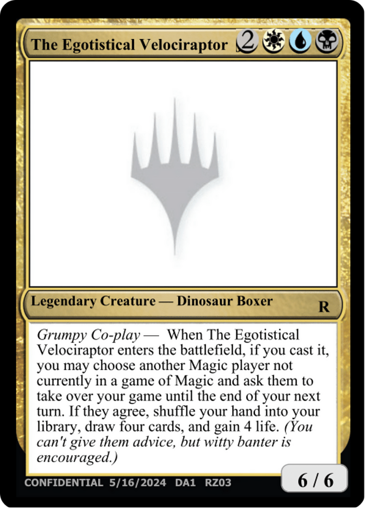 The Egotistical Velociraptor [Mystery Booster 2 Playtest Cards] | PLUS EV GAMES 