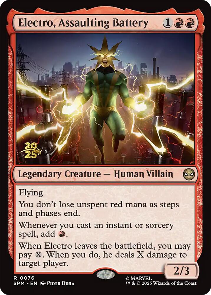 Electro, Assaulting Battery [Marvel's Spider-Man Prerelease Promos] | PLUS EV GAMES 