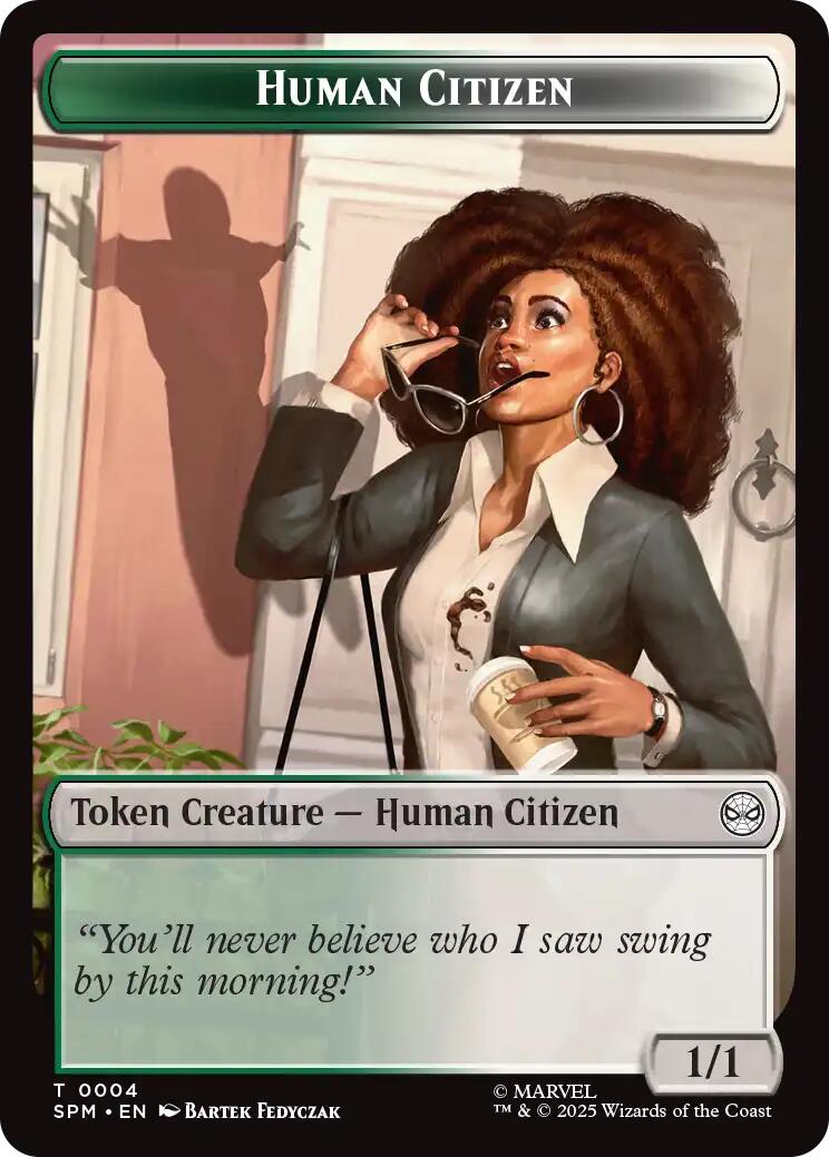Human Citizen // Treasure Double-Sided Token [Marvel's Spider-Man Tokens] | PLUS EV GAMES 
