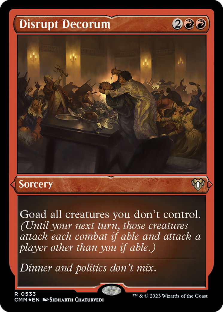 Disrupt Decorum (Foil Etched) [Commander Masters] | PLUS EV GAMES 