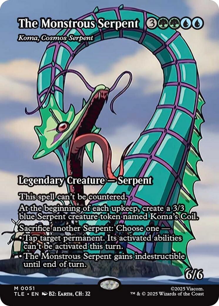 The Monstrous Serpent - Koma, Cosmos Serpent (Borderless) [Avatar: The Last Airbender: Eternal-Legal] | PLUS EV GAMES 