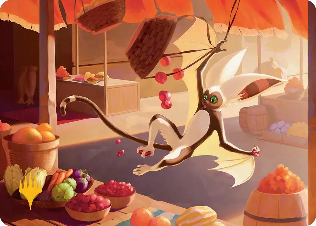 Momo, Playful Pet Art Card (Gold-Stamped Planeswalker Symbol) [Avatar: The Last Airbender Art Series] | PLUS EV GAMES 