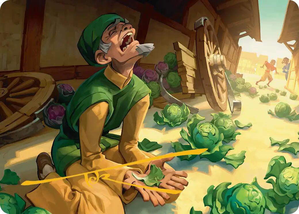 Unlucky Cabbage Merchant Art Card (Gold-Stamped Signature) [Avatar: The Last Airbender Art Series] | PLUS EV GAMES 