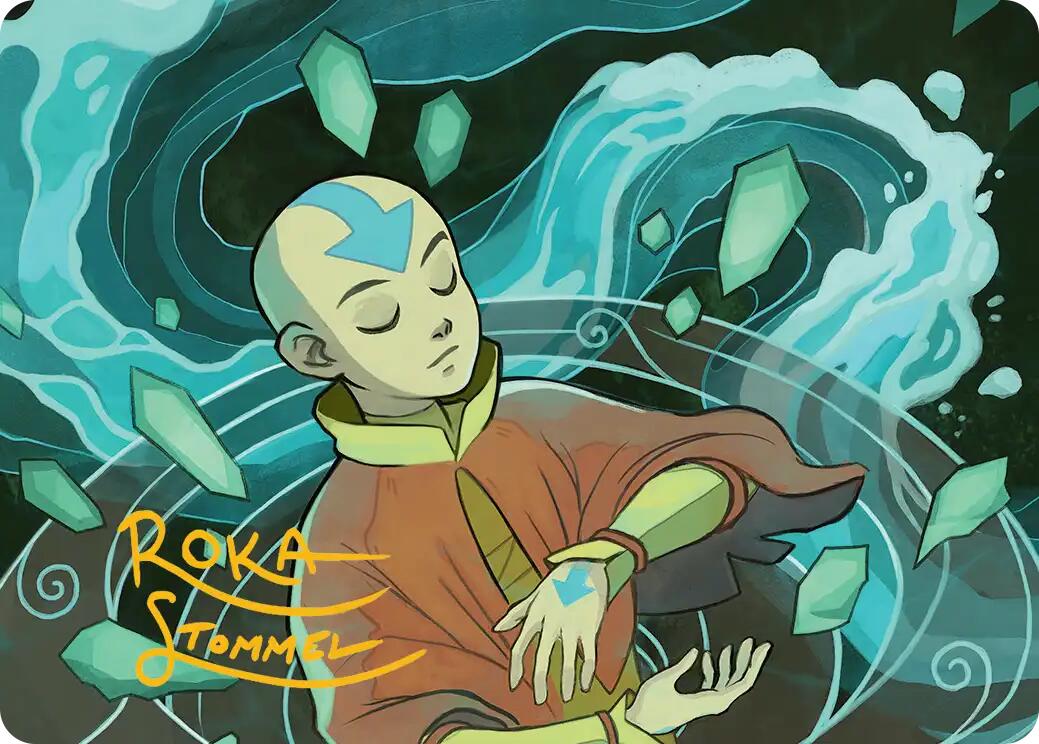 Aang, at the Crossroads Art Card (Gold-Stamped Signature) [Avatar: The Last Airbender Art Series] | PLUS EV GAMES 