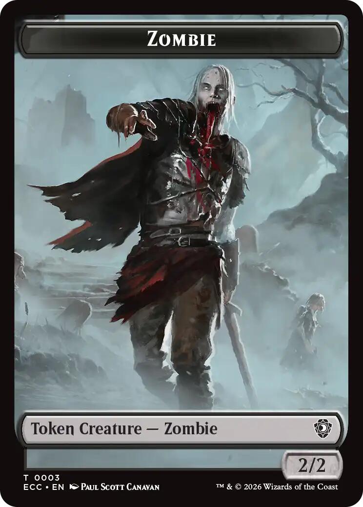 Zombie // Elf Warrior Double-Sided Token [Lorwyn Eclipsed Tokens] | PLUS EV GAMES 